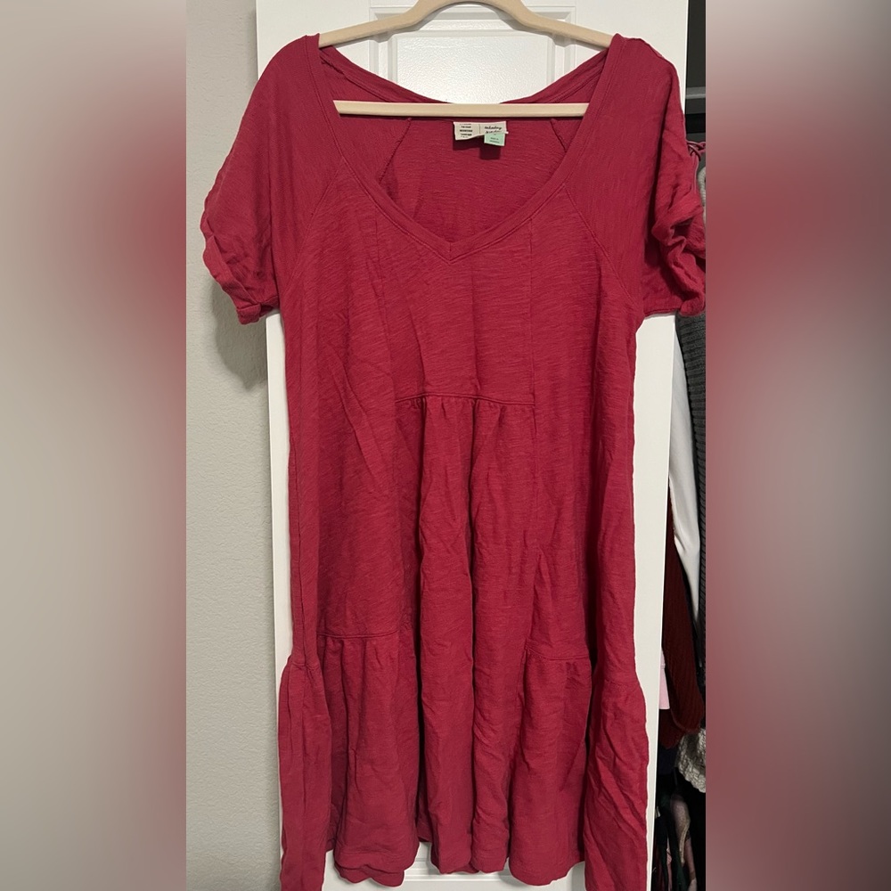 Women's Red V-Neck Top